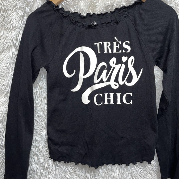 Justice Other - Girls Top Youth Size 18/20 Black Long Sleeve Pullover